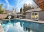 View of pool and hot tub.