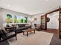 Living room with glass french doors to close off