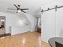 2 custom closets w/barn doors and shelf systems