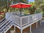 above ground pool with fenced deck