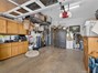 garage with storage cabinets
