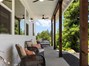 Front porch with ceiling fans