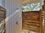 Outdoor shower at cottage