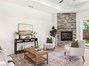 Floor To Ceiling Stone Fireplace w/Remote